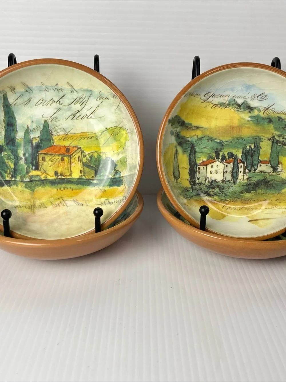 Williams-Sonoma Paysage bread Dipping dishes 4pc Tuscan Landscape By Marc Lacaze